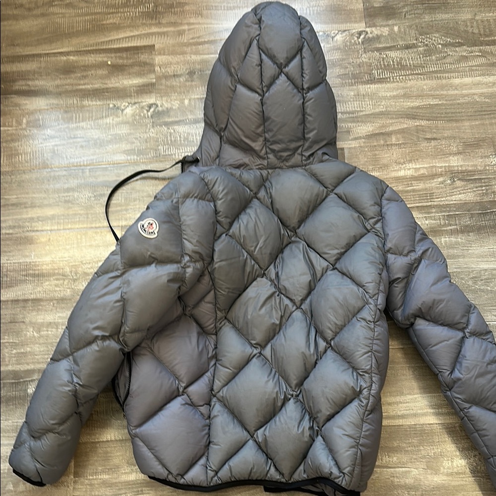 Moncler Quilted Hooded Jacket in Gray